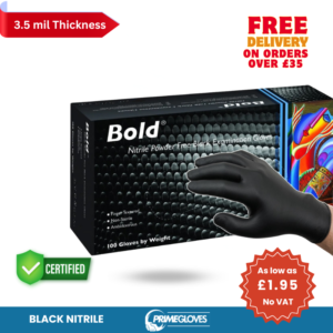 Ansell TouchNTuff 92-600 Black Nitrile Gloves