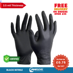 Economy Black Powder Free Nitrile Gloves