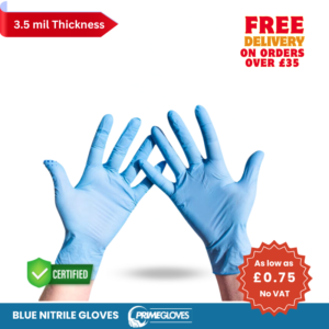 Superior Blue Powder Free Nitrile Gloves